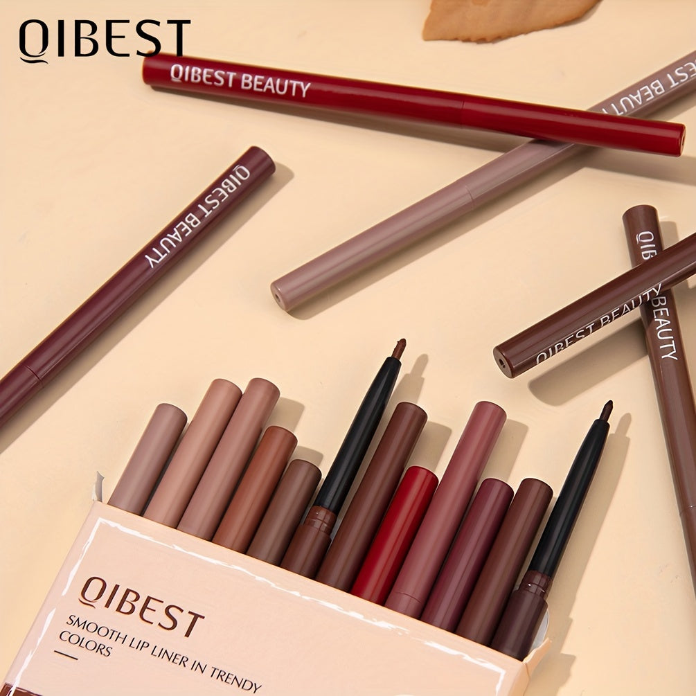 Qibest 12-Color Lip Liner Set - LIPOXI