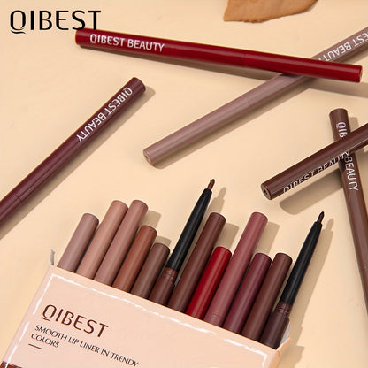 Qibest 12-Color Lip Liner Set - LIPOXI