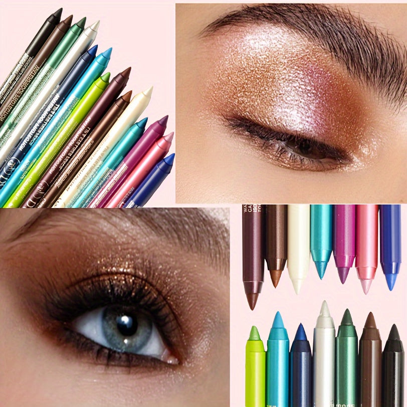 Vibrant 14-Piece Eyeshadow & Eyeliner Pencil Set - LIPOXI