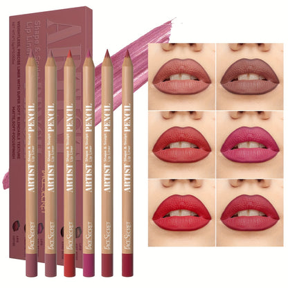 Nude Lip Perfection: 6-Piece Waterproof Liner Set - LIPOXI