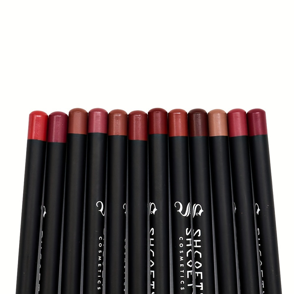 Nude Elegance: 12-Color Matte Lipstick & Liner Set - LIPOXI