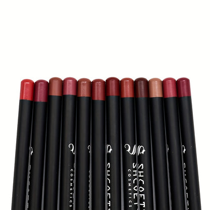 Nude Elegance: 12-Color Matte Lipstick & Liner Set - LIPOXI