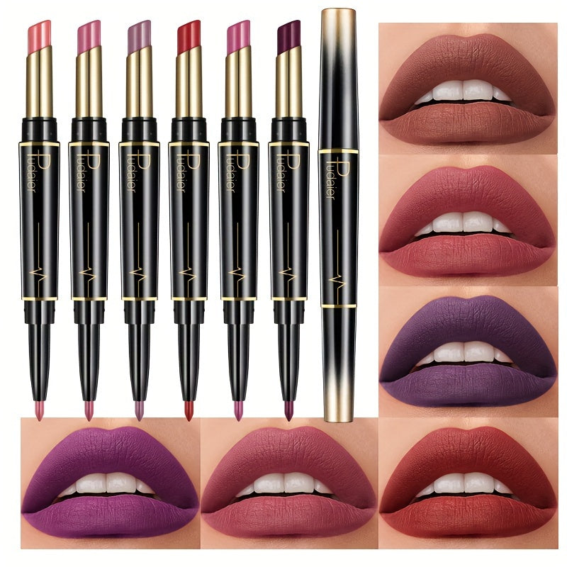 Pudaier 6-Pack Lip Liner & Lipstick Set - LIPOXI