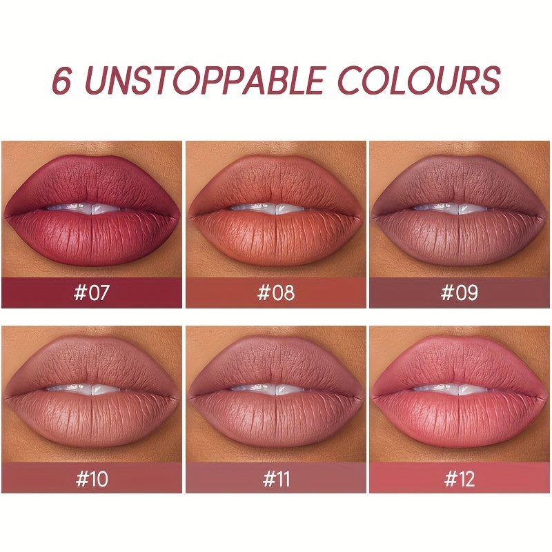 Velvet Kiss: 6 Color Matte Lipstick & Liner Set - LIPOXI