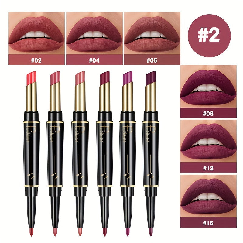 Pudaier 6-Pack Lip Liner & Lipstick Set - LIPOXI