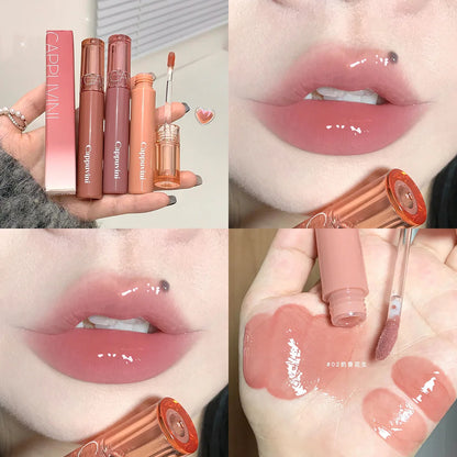 Cappuvini 6 Color Juice Jelly Lip Gloss Long Lasting Moisturizer - LIPOXI