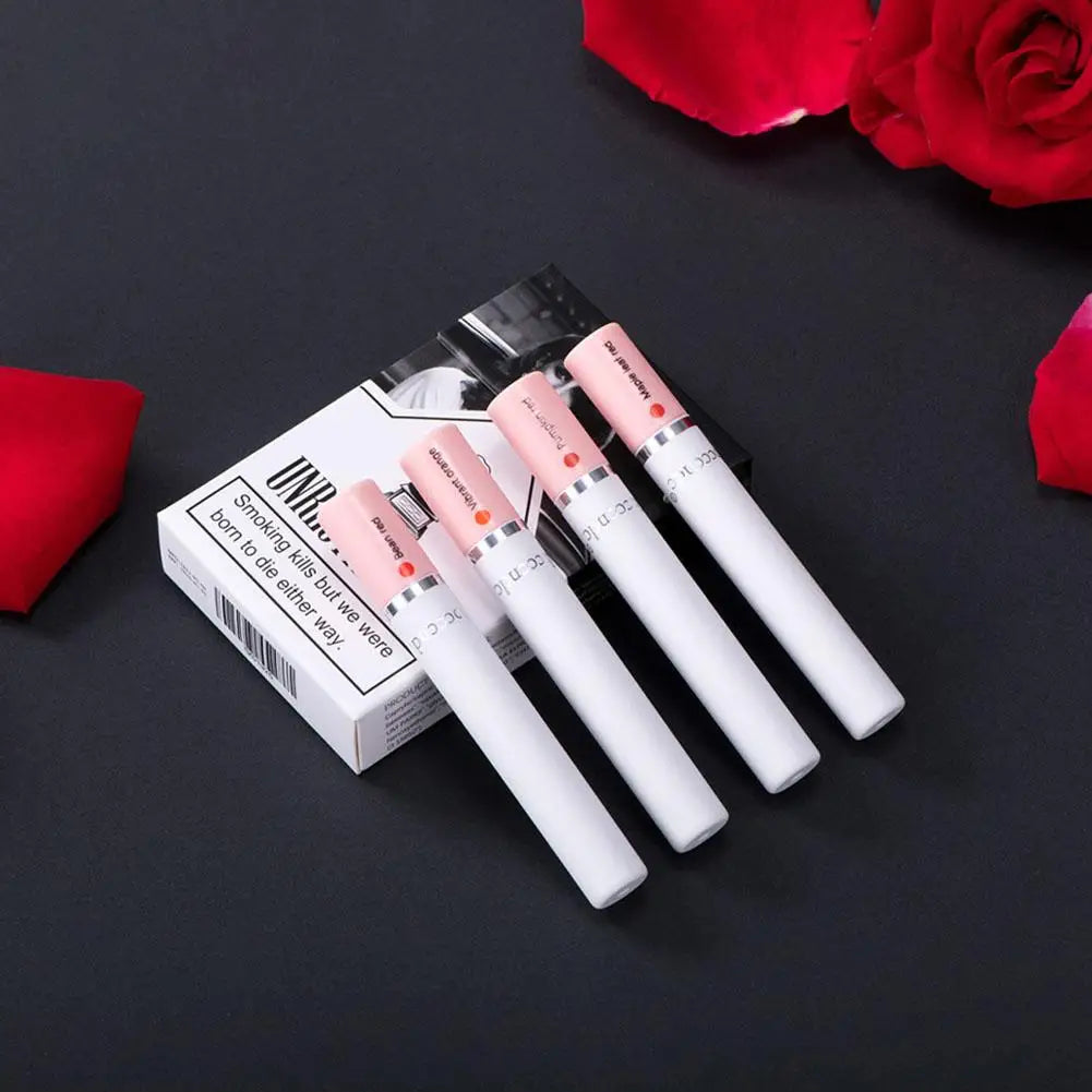 4pcs Matte Lipsticks Long Lasting Smooth Cigarette Lipsticks Makeup Accessory for Women Girls Ladies
