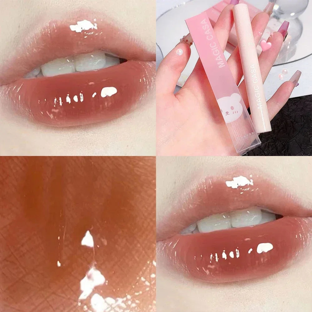 Cute Water Light Lip Gloss Lasting Crystal Glossy Shine - LIPOXI