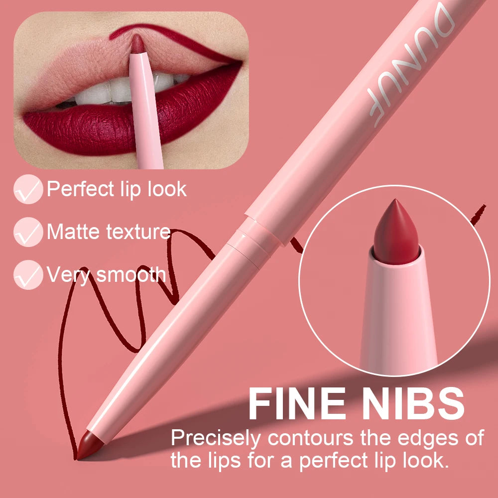 DUNUF 6pcs/set Velvet Matte Lipliner Waterproof Lip Tint - LIPOXI