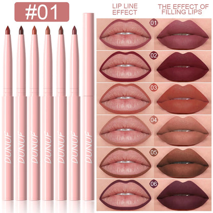 DUNUF 6pcs/set Velvet Matte Lipliner Waterproof Lip Tint - LIPOXI