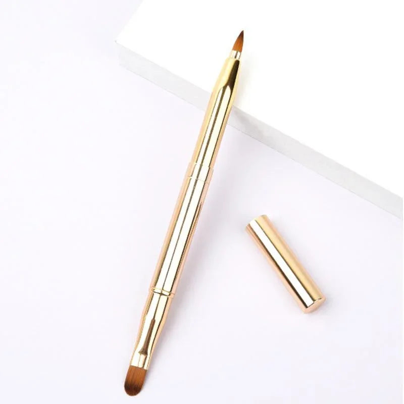 Dual Lips Portable Dual-Head Lip & Eyeshadow Brush - Retractable Beauty Tool