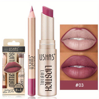 Golden Box Matte Lipstick & Liner Set - LIPOXI