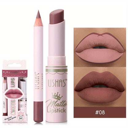Golden Box Matte Lipstick & Liner Set - LIPOXI