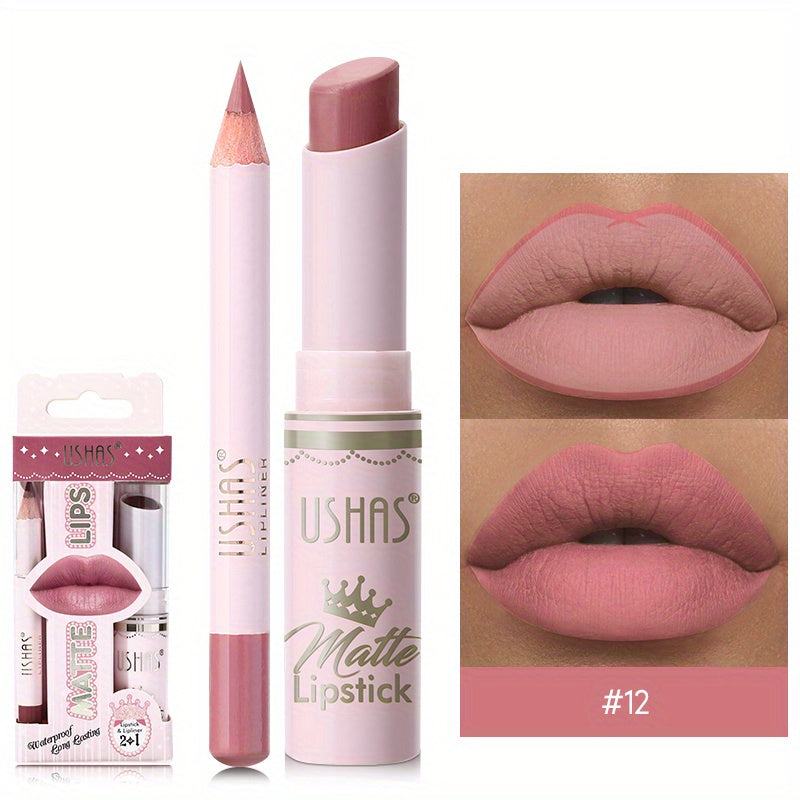 Golden Box Matte Lipstick & Liner Set - LIPOXI