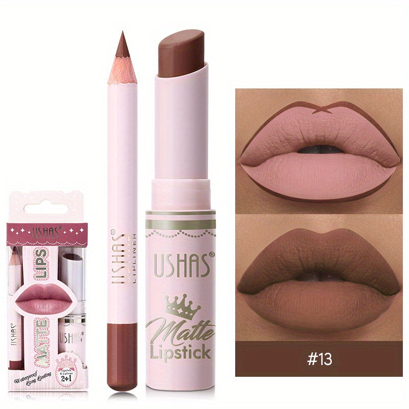 Golden Box Matte Lipstick & Liner Set - LIPOXI