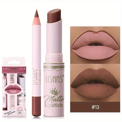 Golden Box Matte Lipstick & Liner Set - LIPOXI