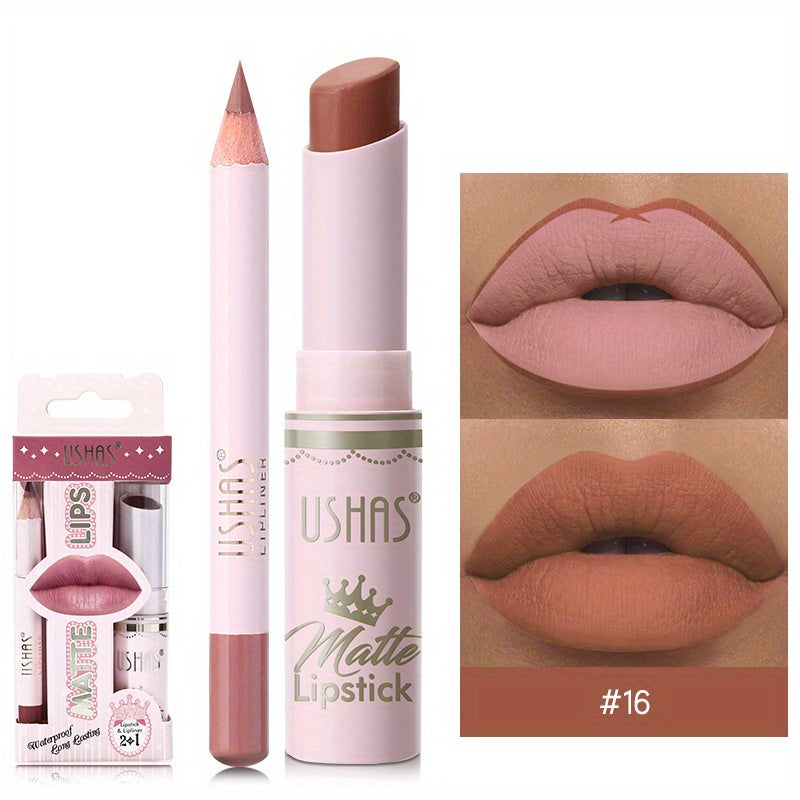 Golden Box Matte Lipstick & Liner Set - LIPOXI