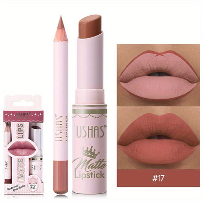 Golden Box Matte Lipstick & Liner Set - LIPOXI