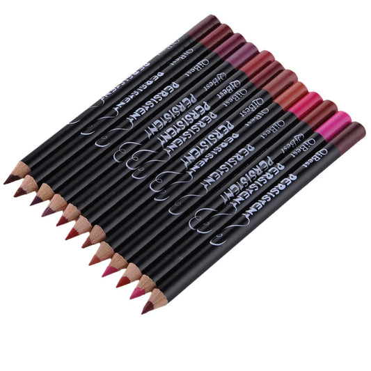 12pcs/set Professional Matte Lip Liner Pencil Set Kit - LIPOXI