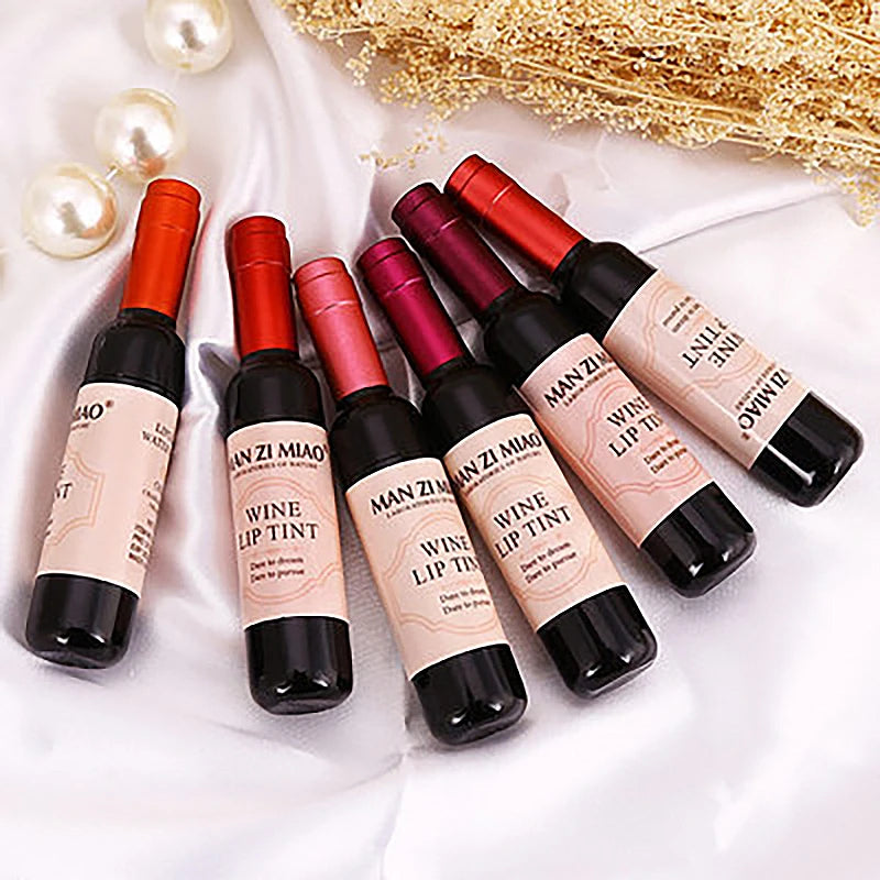 6 Colors Matte Liquid Lipstick Red Wine Bottle Shaped Lip Gloss - LIPOXI