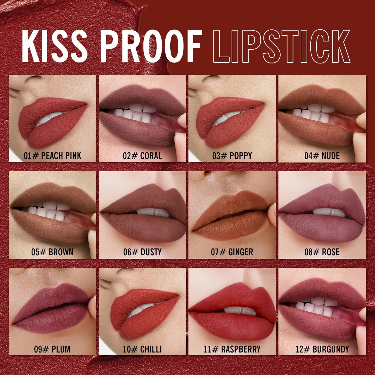 ノエビア3 リップカラーサンプル容器　LIP COLOR SAMPLE IMAGIC Waterproof Matte Lipstick - Long-Lasting, Pigmented, No