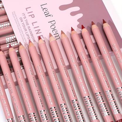 LEAF POEM 12-Color Matte Lipstick & Liner Set - LIPOXI