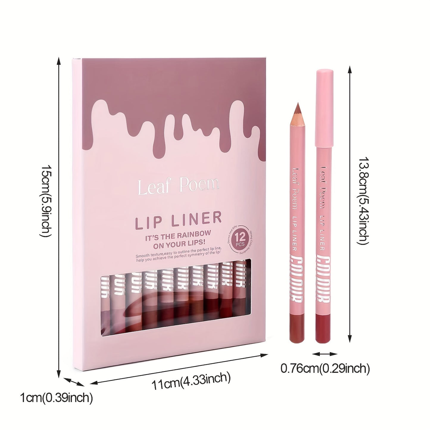 LEAF POEM 12-Color Matte Lipstick & Liner Set - LIPOXI