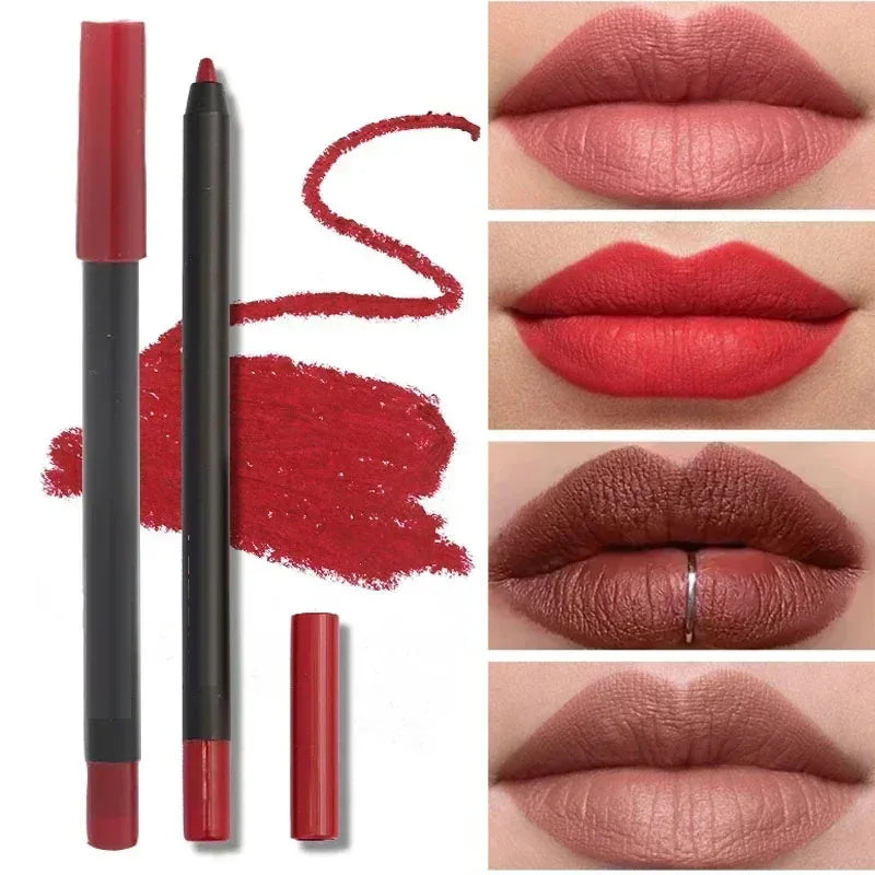 Lasting Nude Brown Lip Liner Pen Matte Makeup Women Sexy Red - LIPOXI