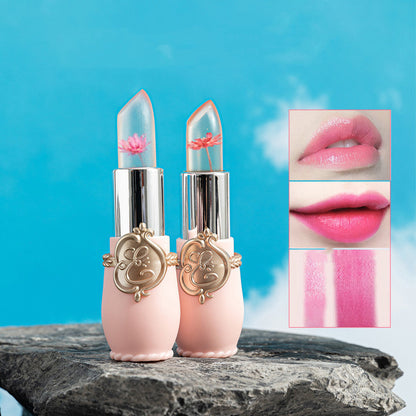 Women's Color Changing Dried Flower Jelly Lip Balm - LIPOXI