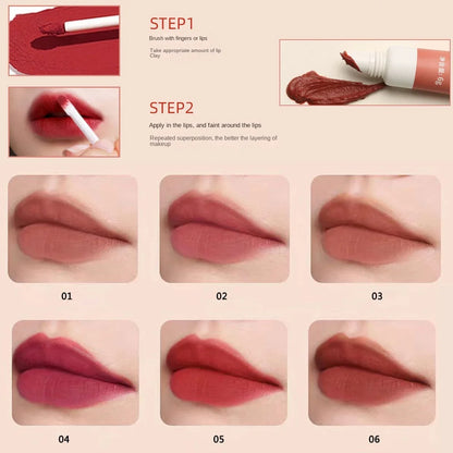 Lip Gloss Moisturizing Lip Tint Mud 6 Colors Long Lasting - LIPOXI