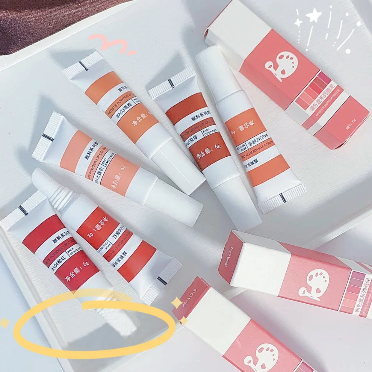 Lip Gloss Moisturizing Lip Tint Mud 6 Colors Long Lasting - LIPOXI