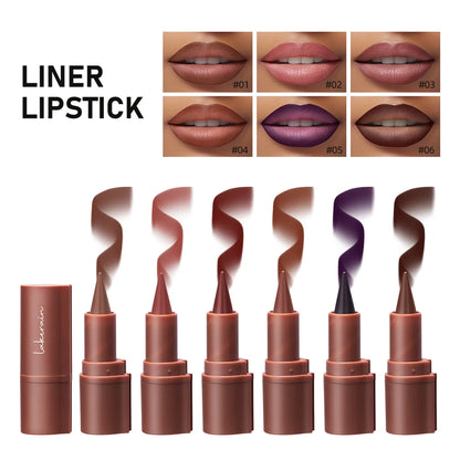 Lip Liner Tapered Gradient Matte Black Brown Velvet Lipstick - LIPOXI