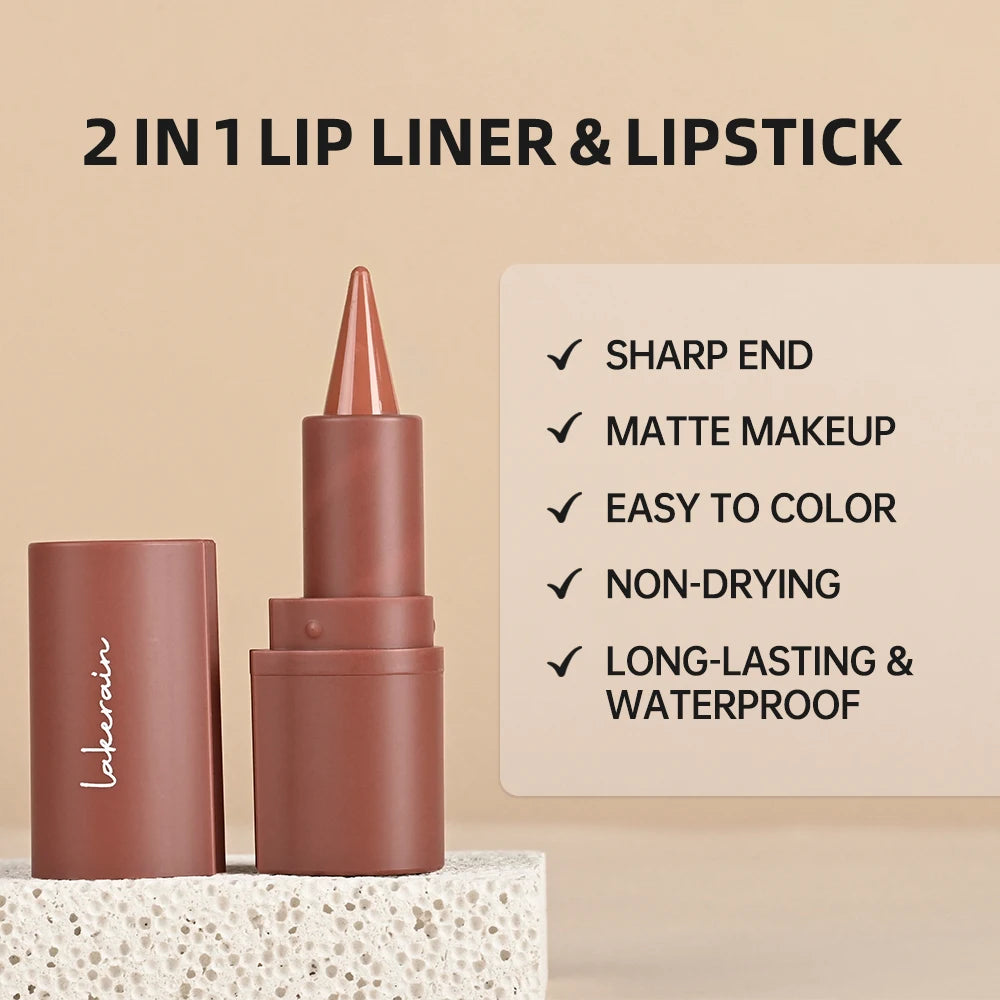 Lip Liner Tapered Gradient Matte Black Brown Velvet Lipstick - LIPOXI