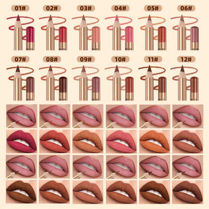 Matte Masterpiece: 12-Color Smudge-Proof Lip Liner Set - LIPOXI