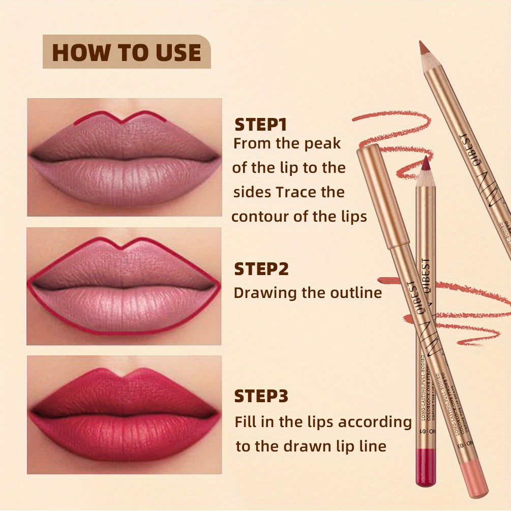 Matte Masterpiece: 12-Color Smudge-Proof Lip Liner Set - LIPOXI