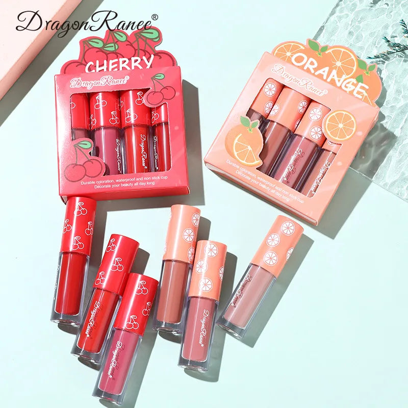 Mini Velvet Matte Lip Gloss Set 4-Piece Long-Lasting Tint - LIPOXI