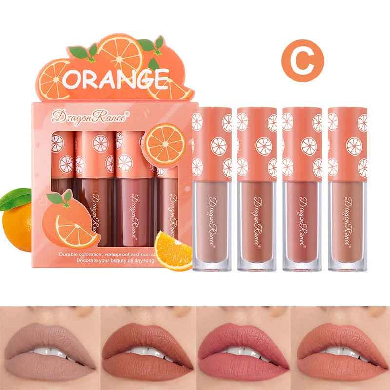 Mini Velvet Matte Lip Gloss Set 4-Piece Long-Lasting Tint - LIPOXI