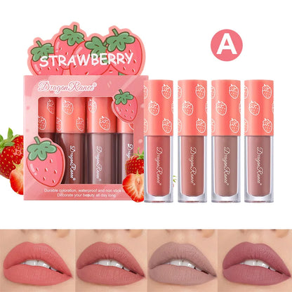 Mini Velvet Matte Lip Gloss Set 4-Piece Long-Lasting Tint - LIPOXI