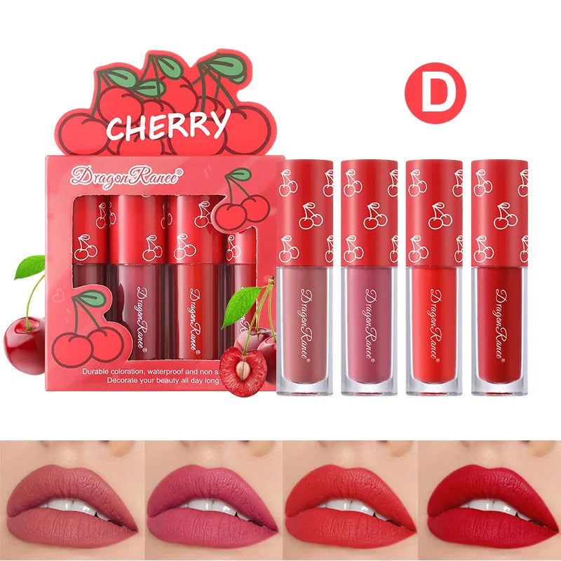 Mini Velvet Matte Lip Gloss Set 4-Piece Long-Lasting Tint - LIPOXI