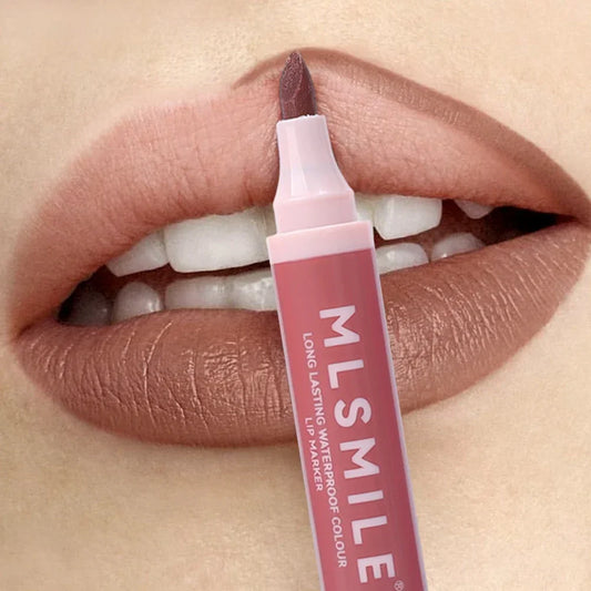 Nude Brown Matte Lipstick Marker Pen Waterproof Long Lasting - LIPOXI