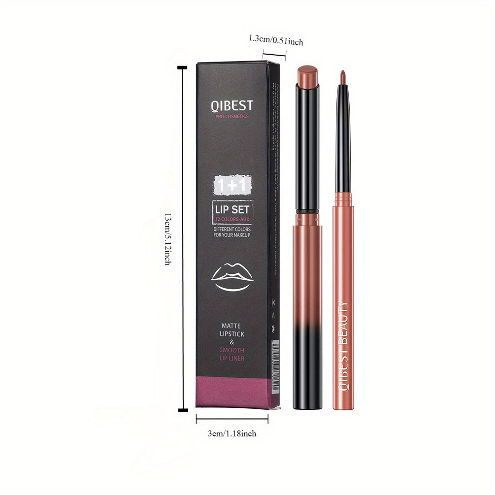 Nude Elegance Lipstick & Lipliner Set - LIPOXI