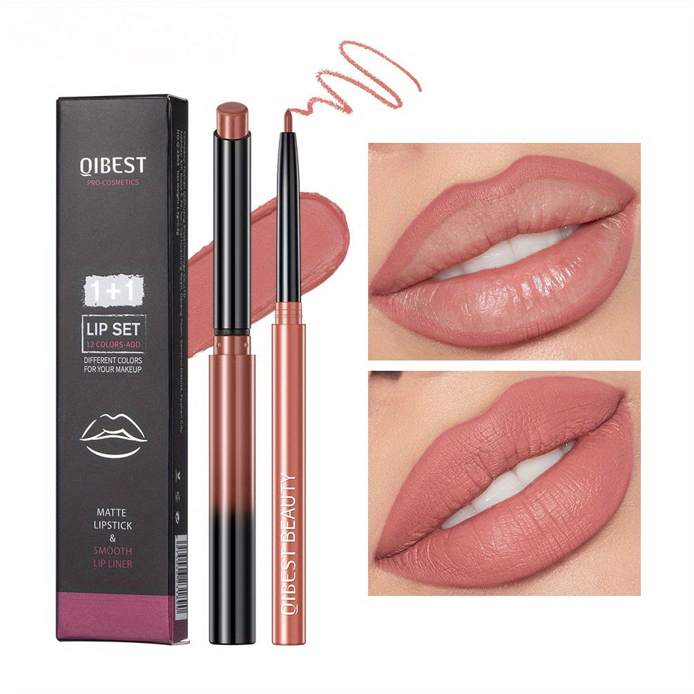 Nude Elegance Lipstick & Lipliner Set - LIPOXI