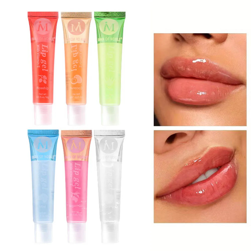 6Pcs Fruity Flavor Watery Glossy Lip Gloss Set Hydrating - LIPOXI