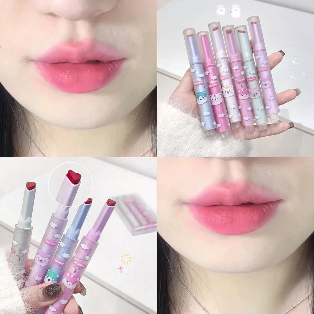 6 Colors Heart-shaped Velvet Lipstick Waterproof Matte Pen - LIPOXI