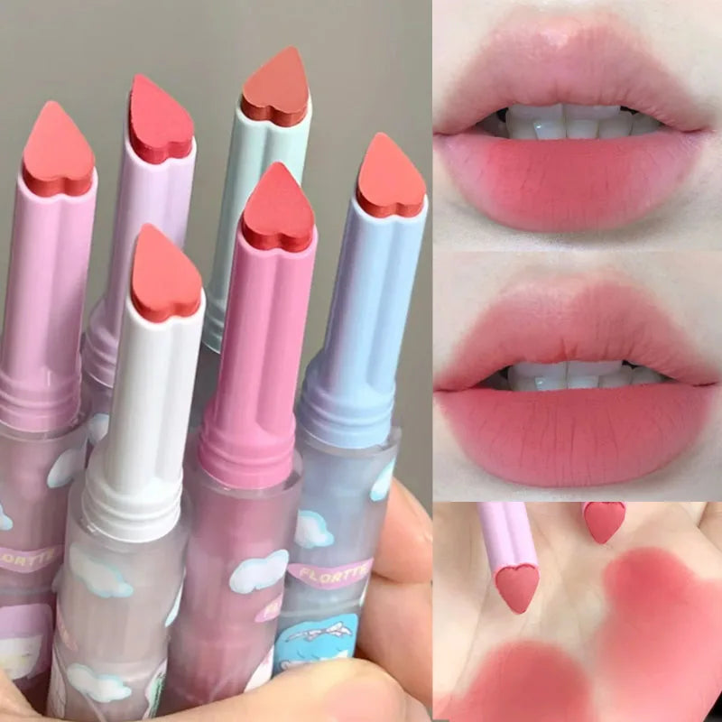 6 Colors Heart-shaped Velvet Lipstick Waterproof Matte Pen - LIPOXI