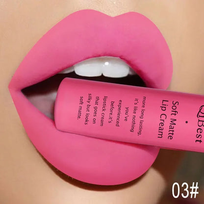 Pink Velvet Matte Lip Gloss Sexy Dark Red Moisturizing Lipstick - LIPOXI