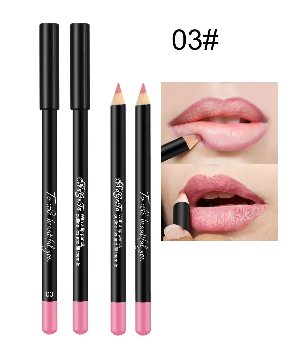 12Colors Matte Lip Liner Pen Waterproof Alluring Lips Cosmetics - LIPOXI