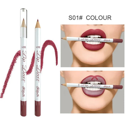 12Colors Matte Lip Liner Pen Waterproof Alluring Lips Cosmetics - LIPOXI