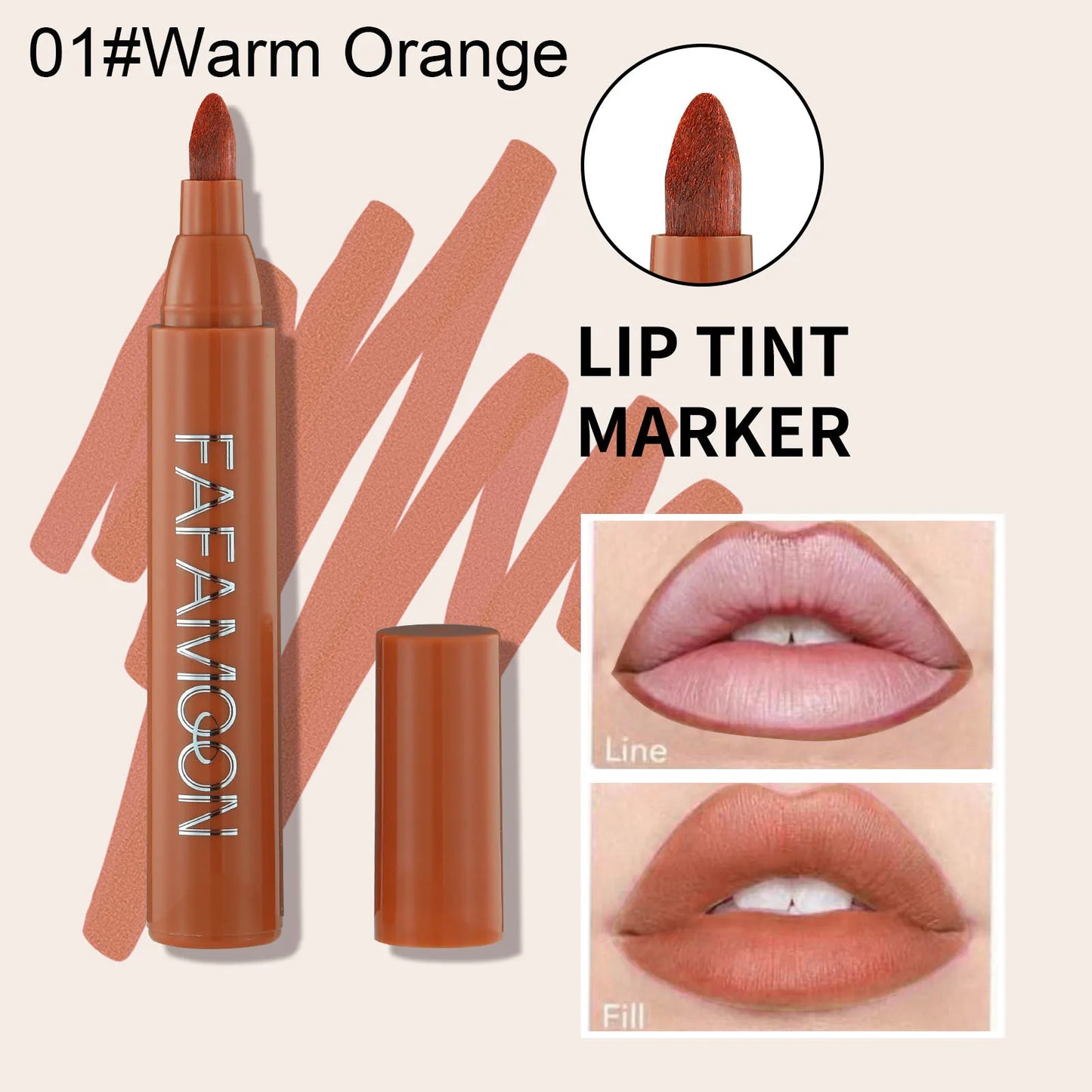 Nude Brown Lip Liner Pencil Waterproof Long Lasting Makeup - LIPOXI