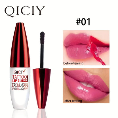 QICY Tattoo Lip Gloss Peel-Off Long-Lasting Moisturizing - LIPOXI